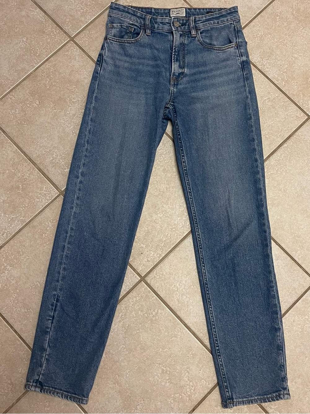 Faherty Organic Cotton Straight Leg Denim Medium Wash Women's Size 26 New York